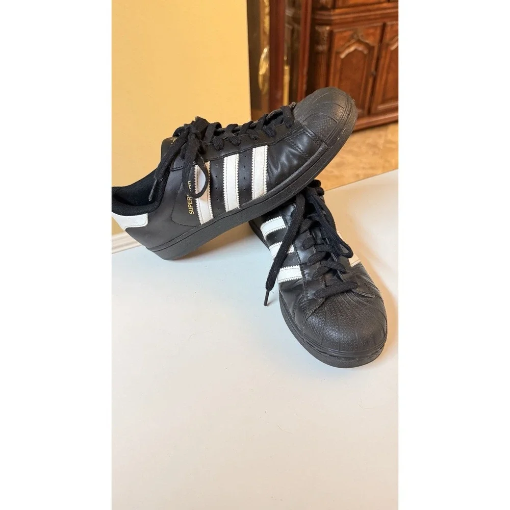 adidas Superstar Black White Shell Toe Leather Sneakers Men's US 7.5